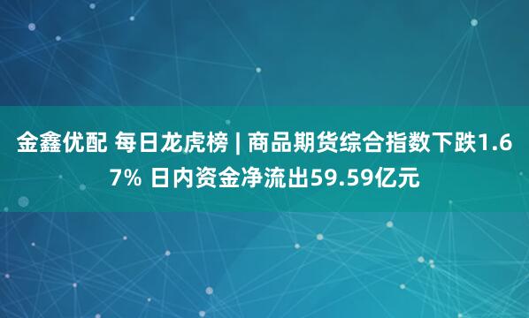 金鑫优配 每日龙虎榜 | 商品期货综合指数下跌1.67% 日内资金净流出59.59亿元